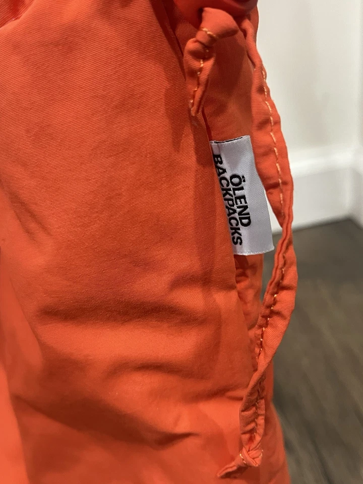 Olend Soft Bag Backpack Crossbody Tote Double Handles Orange Water Resistant - Image 4 of 4