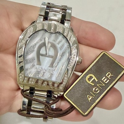 Aigner Verona A48000 MOP Diamond Dial 39mm Swiss Watch STORE DISPLAY!