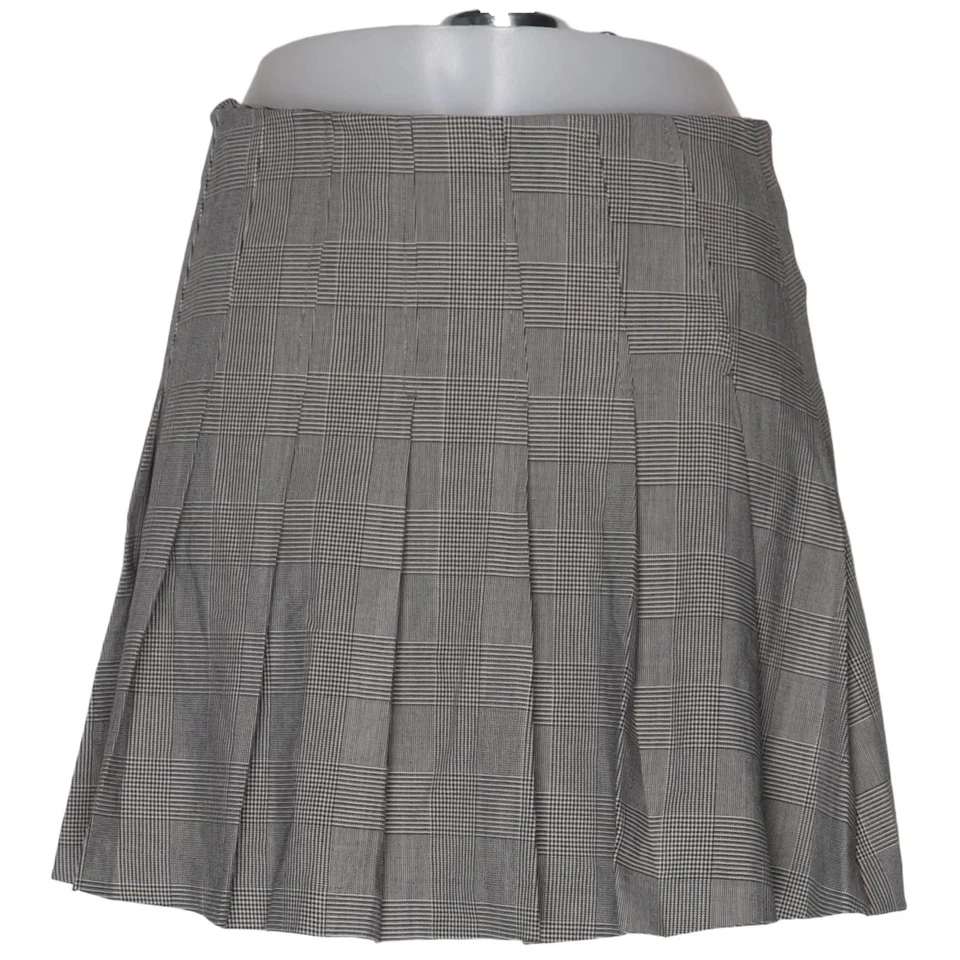 H&M, jupe, taille : 38, gris, élasthanne/polyester/viscose, carreaux, femmes ... - Photo 1/4