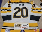 BJ CRUM 07'08 20 Year Patch Johnstown Chiefs ECHL Game Worn Hockey Jersey COA