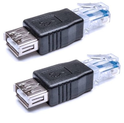 Herfair Ethernet to USB Adapter 2PCS for ADSL Modem/Router/Computer Camera/Surve