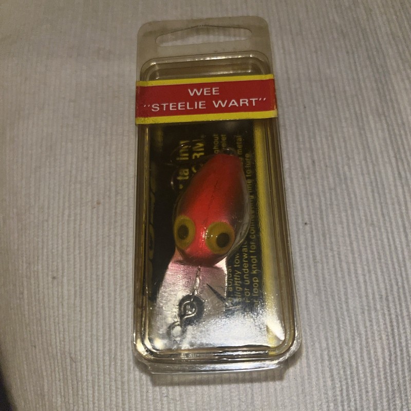 Vintage Pre Rapala Wee Steelie Wart, Metallic Fluorescent Red KXV108 NiP Sealed