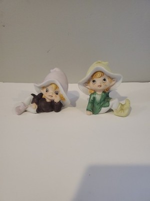 Lot of 2 Vintage Homco Elf Pixie Shelf Figurines 5213 Made in Taiwan 