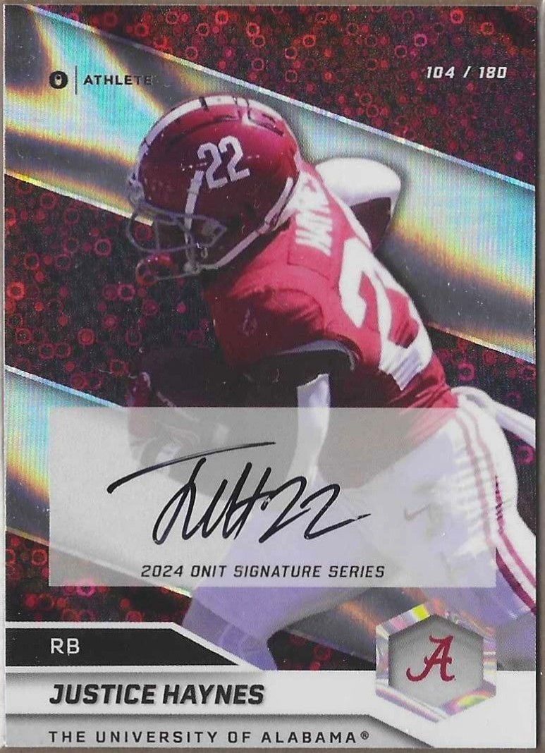 2024 Onit Justice Haynes Alabama/Michigan Football AUTO 104/180 S-10