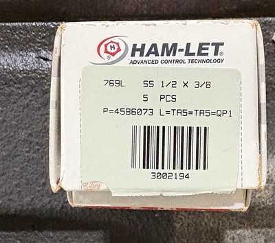 Ham-Let 769L SS 1/2 X 3/8 6 Pcs