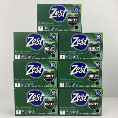 7X ZEST BRUT Bar Soap Deodorizer Classic Scent Moisture 7.05 oz. ea DISCONTINUED