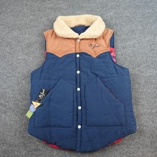 B Fresh The Wrangler Vest Mens Medium Multicolor Reversible Sherpa Western