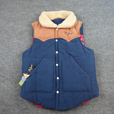 B Fresh The Wrangler Vest Mens Medium Multicolor Reversible Sherpa Western