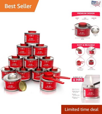 Reliable 12 Pack Chafing Fuel for Catering - 6 Hours of Warmth & Safety