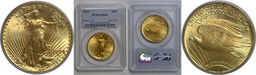 1924 $20 St. Gaudens   PCGS MS-66