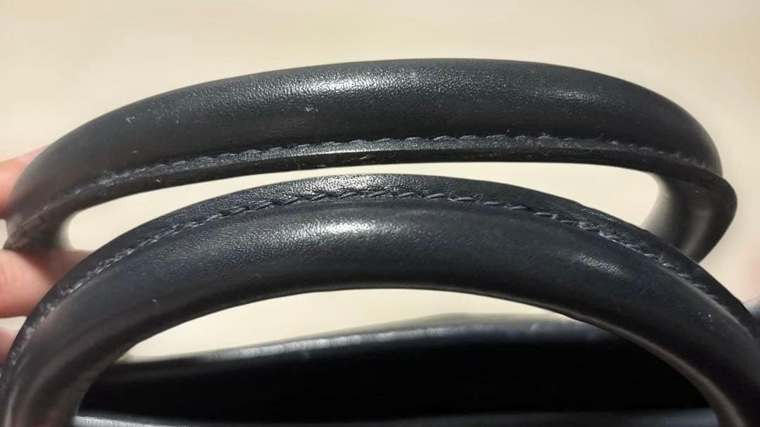 GUCCI Vintage Navy Supreme GG Tote Bag Leather PVC Large Authentic thumbnail 4