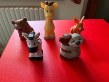Fisher Price Little People set 5 pezzi ZEBRA, GIRAFFA, CANGURO, KOALA, ORSO