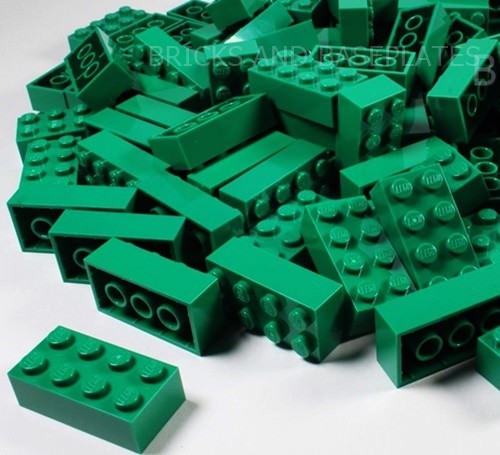 LEGO BRICKS 50 x GREEN 2x4 Pin - From Brand New Sets Sent in a Clear Sealed Bag