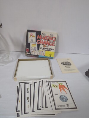 Vintage Making Change Flash Cards Used 1977 Edu-Cards Complete