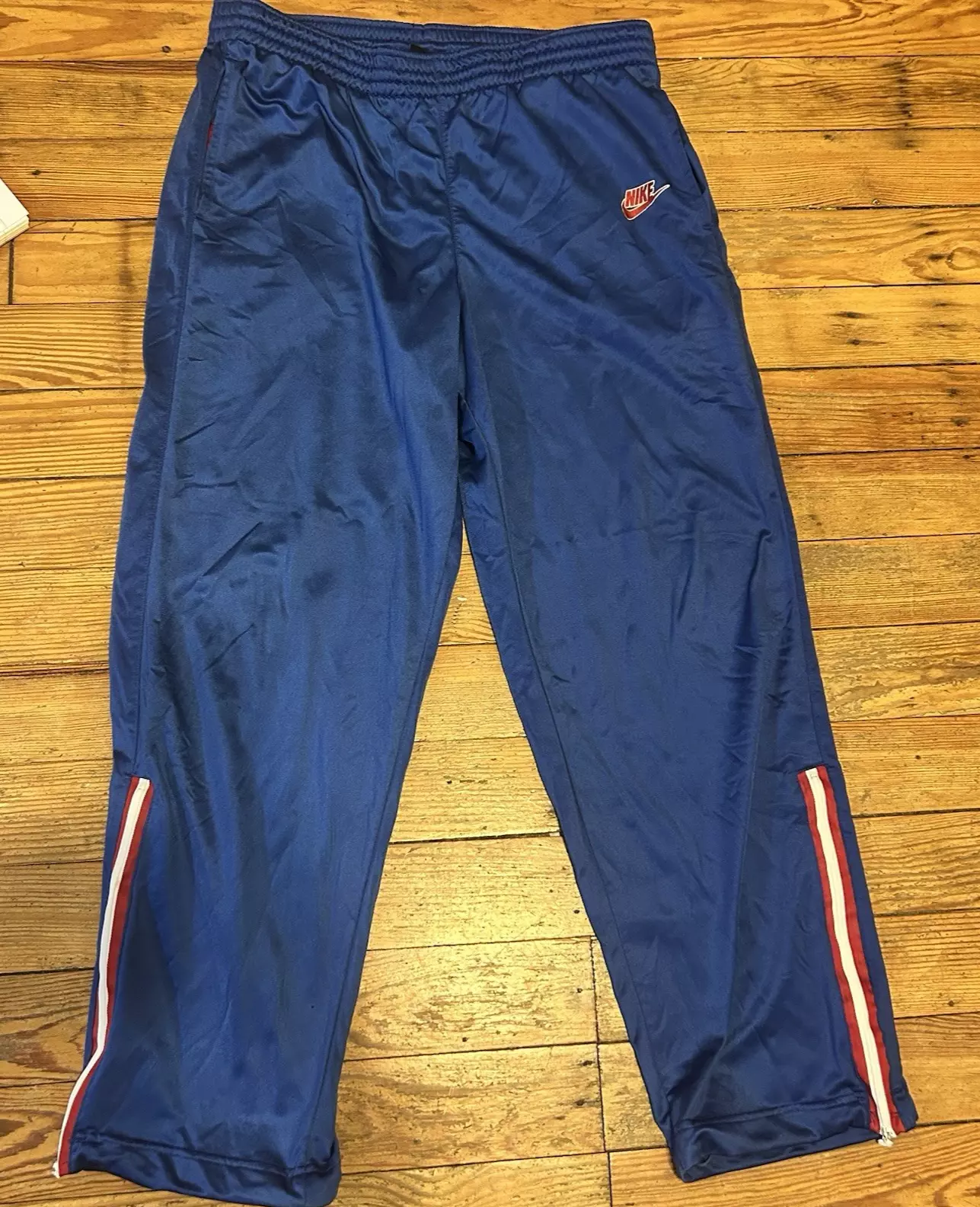 Pantalon de survêtement Nike Supreme Court Basketball échauffement nylon vintage jambe moyenne fermeture éclair