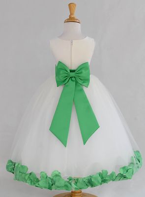 FLOWER GIRL DRESS ROSE PETALS COMMUNION PAGEANT BRIDAL BRIDESMAID FORMAL PARTY