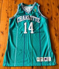 Champion Anthony Mason Chatlotte Hornets  Jersey 50 NBA Authentic
