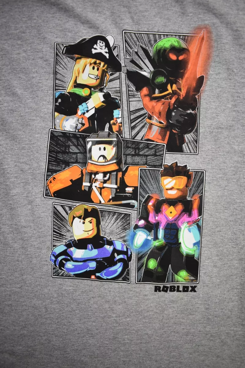 Roblox Graphic Grey Character Boys T-shirt - NWT