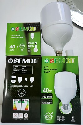 1x 40W=400 Watt LED High Power Tageslicht B22 Bajonett Glühbirne 90%Energiesparend