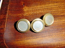 VINTAGE CORNET VALVE BUTTONS GOLD AND PEARL MATCHING SET CONN   50S trumpet  