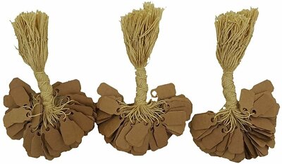 Kraft Jewelry String Tags 100 300 Pack Ring Tags 3/8x7/8 Price Labels