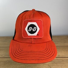 Black and Decker Mesh Trucker Hat Cap Orange and Black Snapback Vintage