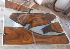 Akazienholz Klar Epoxidharz Tischplatte, Epoxidharz Esstisch, Epoxidharz Thek...