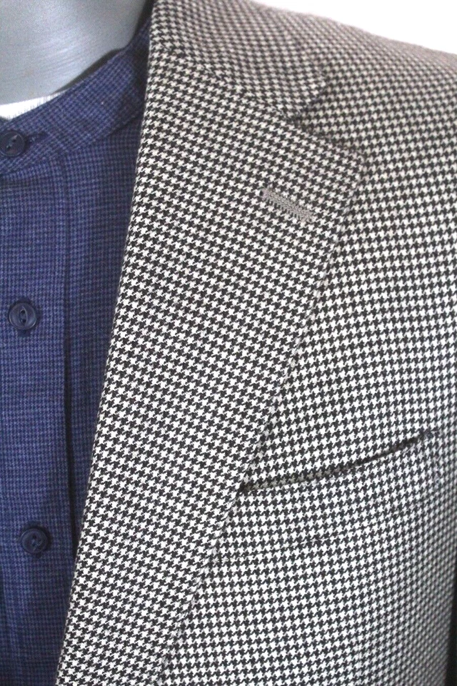 Marrón Crema Pata de Gallo Austin Reed Cachemira Blazer Chaqueta Traje Deportivo Abrigo 40 R Foto 2 de 4