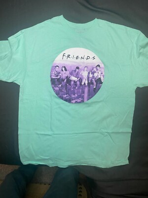 NWT Friends Shirt Mens XL Teal Blue Graphic T-shirt TV Show Comedy 90s Sitcom