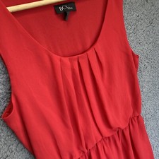 Y2k Pleated Chiffon Gathered Waist Valentine Date Mini Dress Red Ladies Women L