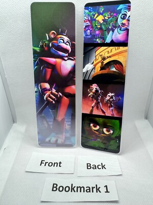 FNAF Security Breach Custom Bookmarks Double Sided And Laminated Video Game