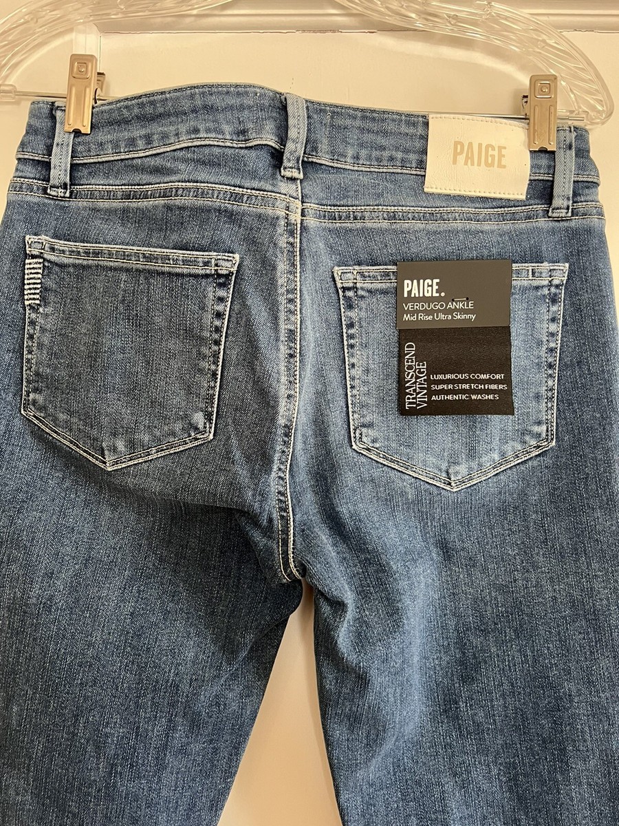PAIGE Verdugo Ankle Skinny Jean グレー PAIGE Women's Size 25 Verdugo ankle Mid Rise Ultra Skinny