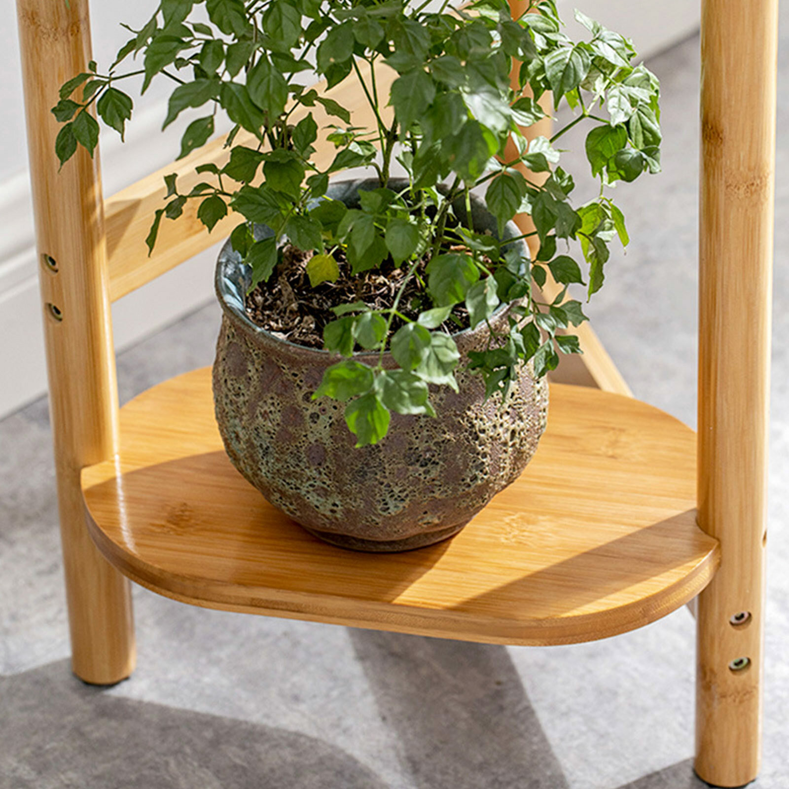 3Tier Bamboo Plant Stand Flower Rack Shelf Bonsai Holder Home Garden