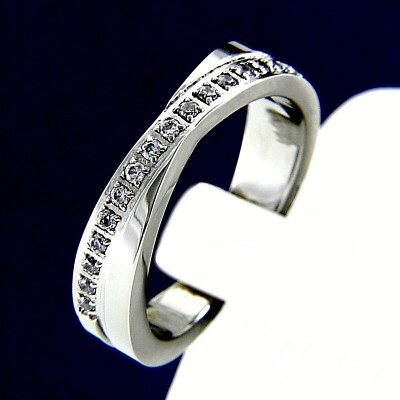 Wedding Band Women's 0.16 Carat CZ Stainless Steel Engagement Ring