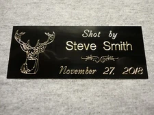 1.5" x 3.75" Custom Engraved Deer Mount Plate Plaque Hunting Taxidermy Rack