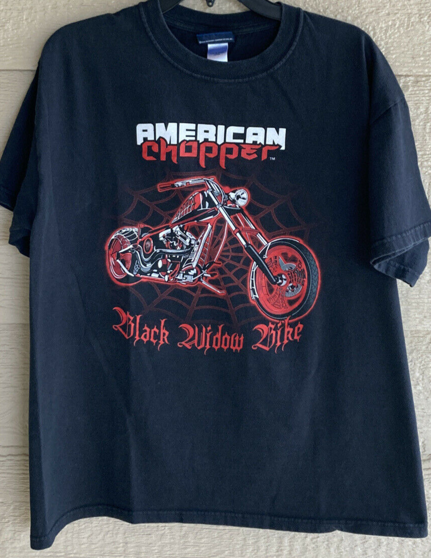 2004 American Chopper T-Shirt Black Widow Bike Motorcycle Men's Size Large