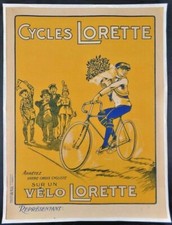1930s Original French Cycling Poster ? Cycles Lorette Bicycle Advertising