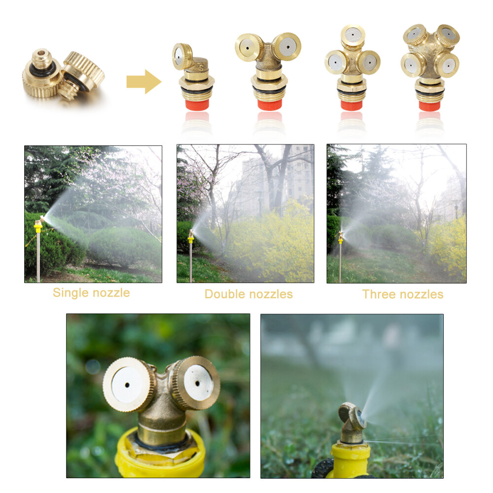 BESTOMZ 16pcs Misting Nozzles Brass Low Pressure Misting Nozzles for