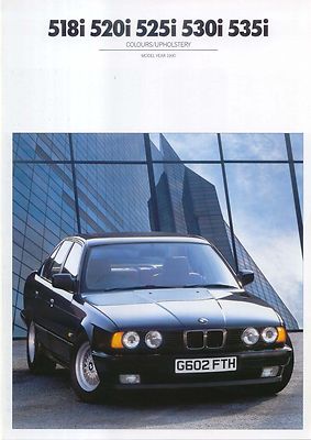 BMW 5-Series 518i 520i 525i 530i 535i Colour & Trim 1990 Original 