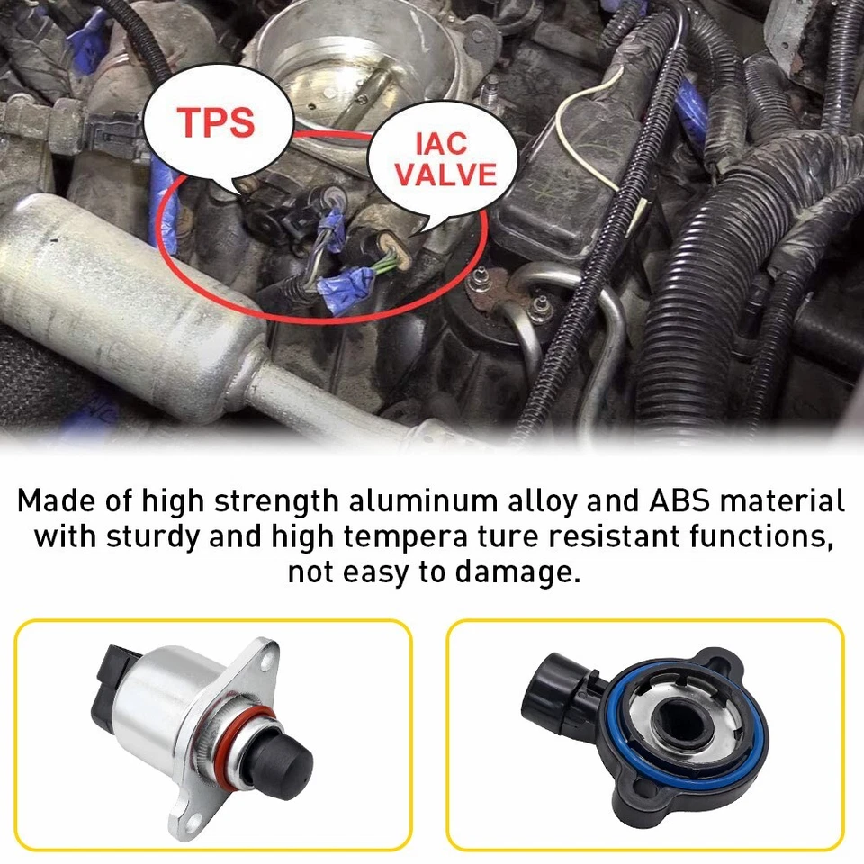 Sensor de posición del acelerador + válvula de control de aire de ralentí TPS para Chevy GMC Buick Cadillac Foto 4 de 4