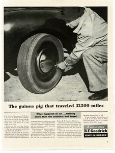 1944 B.F. Goodrich Tires Checking Air Pressure Vintage Print Ad 2