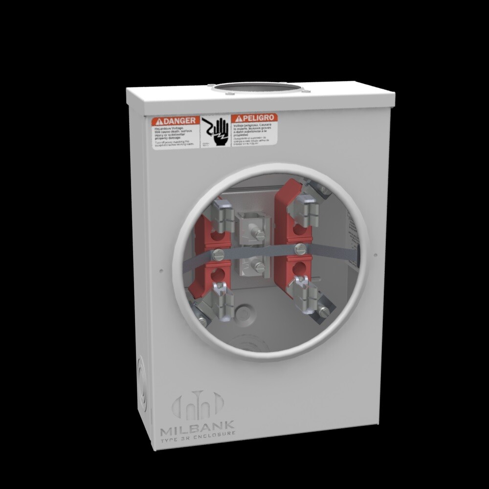 Milbank U8874RLLR 100Amp 120/240 Volt Ringed Overhead/Undergrd Reliant Energy