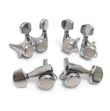 Guitar Locking Tuners 1:18 Lock String Tuning Pegs Chrome and Matte Black 3L3R