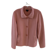 Talbots Merino Wool Knit 3 Button Blazer Cardigan - Size Medium - Coral