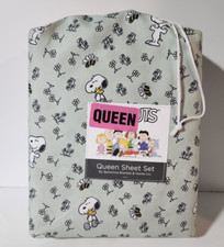 New Berkshire Peanuts Spring Floral/ Bee Snoopy Woodstock Queen Size Sheet Set
