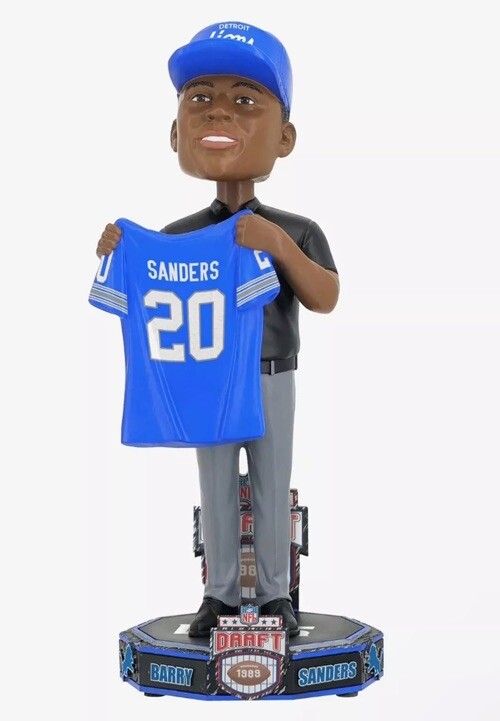 Barry Sanders 1989 Detroit Lions Draft Pick Bobblehead FOCO NIB Limited Edition 124