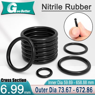 6.99mm Cord Thickness O Ring NBR 70 Rubber 59.69-658.88mm ID Oil Resistant Seals