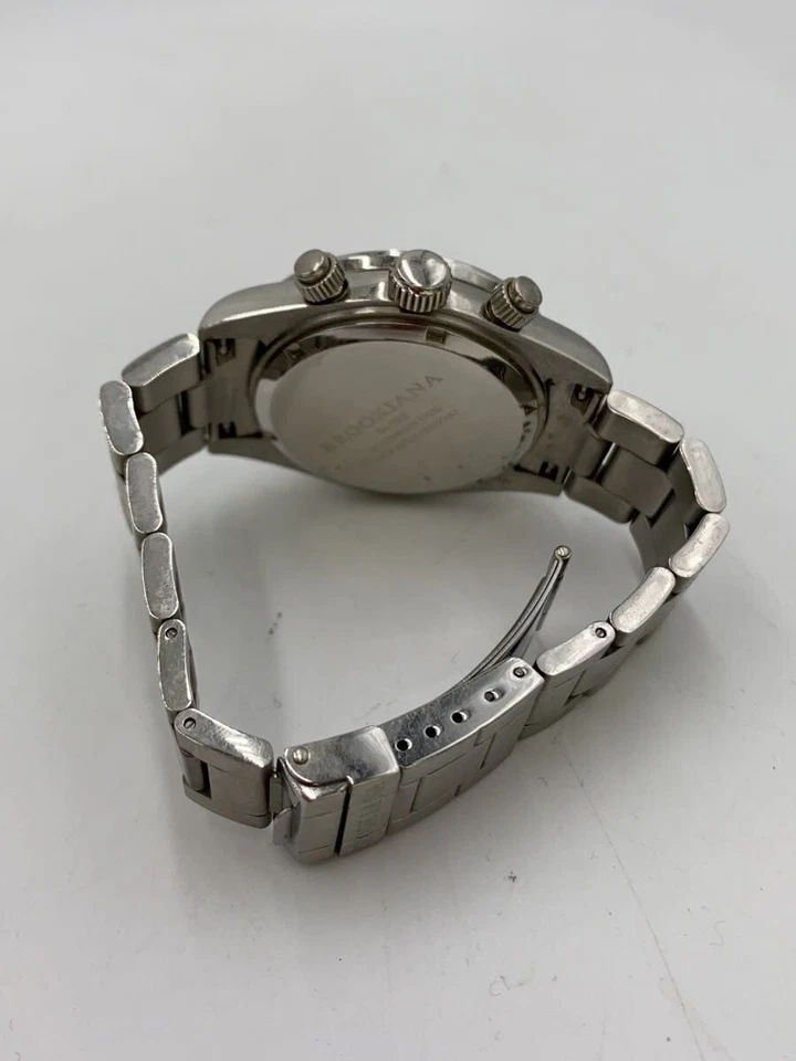 Кварцевые аналоговые часы brookiana нержавеющая сталь белый циферблат отличное состояние товара - Изображение 3 из 3