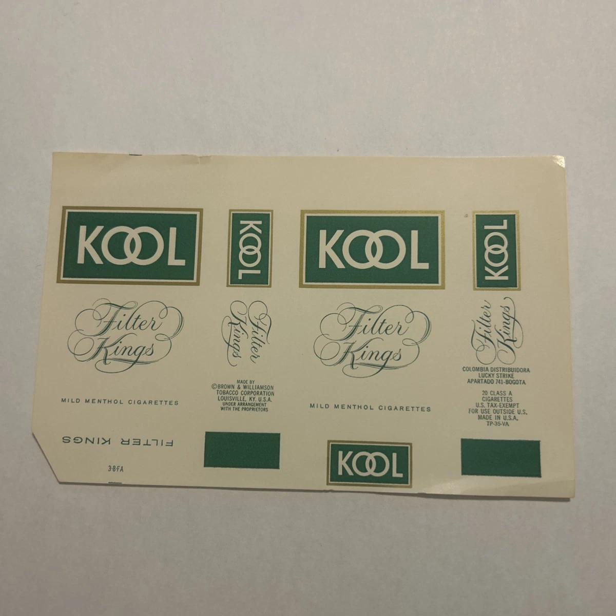 Kool Collectible Tobacco Cigarettes for sale | eBay