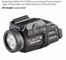 Streamlight 69424 TLR-7 X 500-Lumen Compact Tactical Weapon Light, Includes High